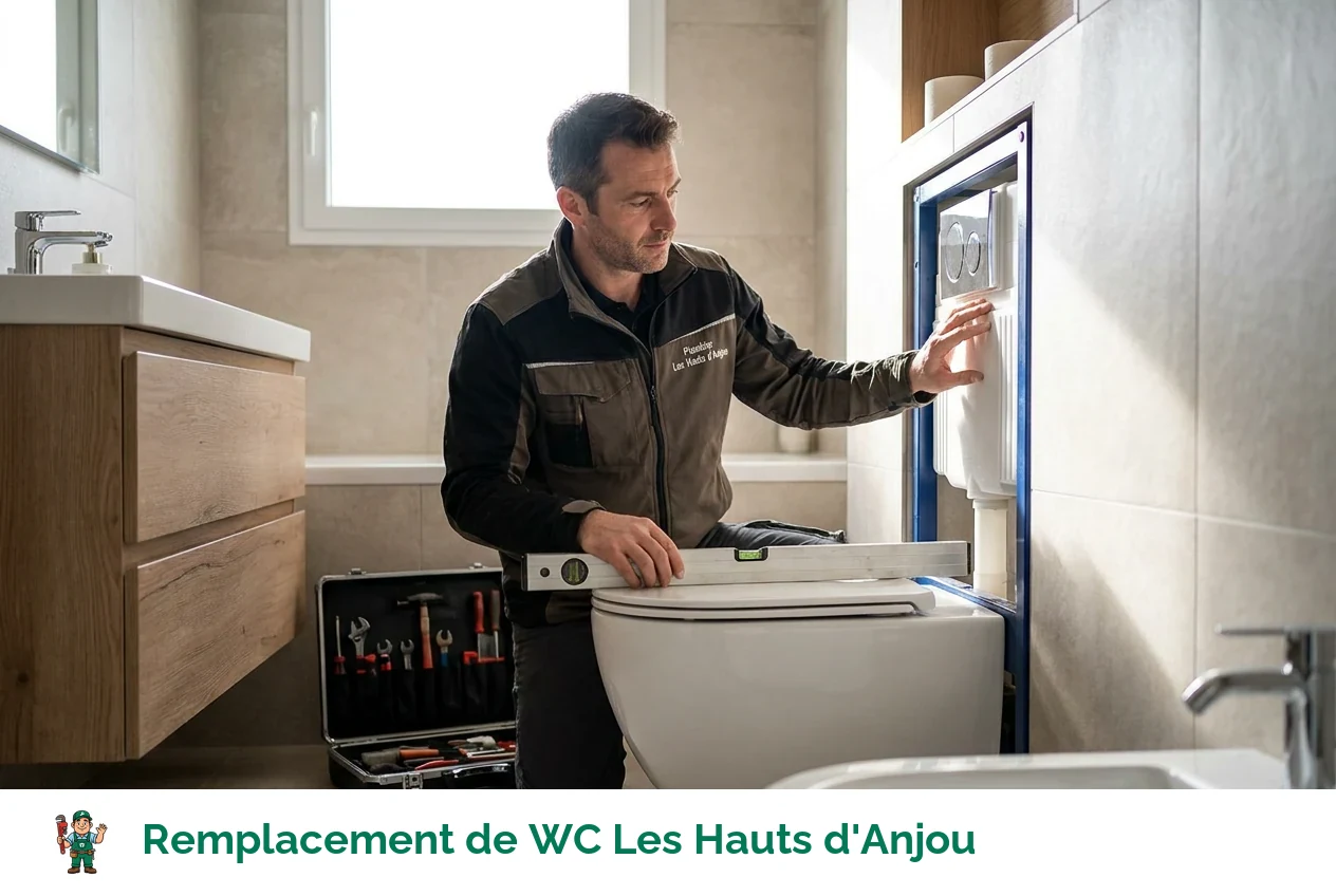 Remplacement de WC à Les Hauts d'Anjou
